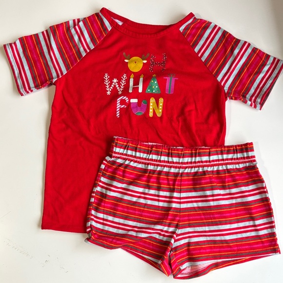 Cat & Jack Other - Kids Red Christmas Striped Pajama Set size 6